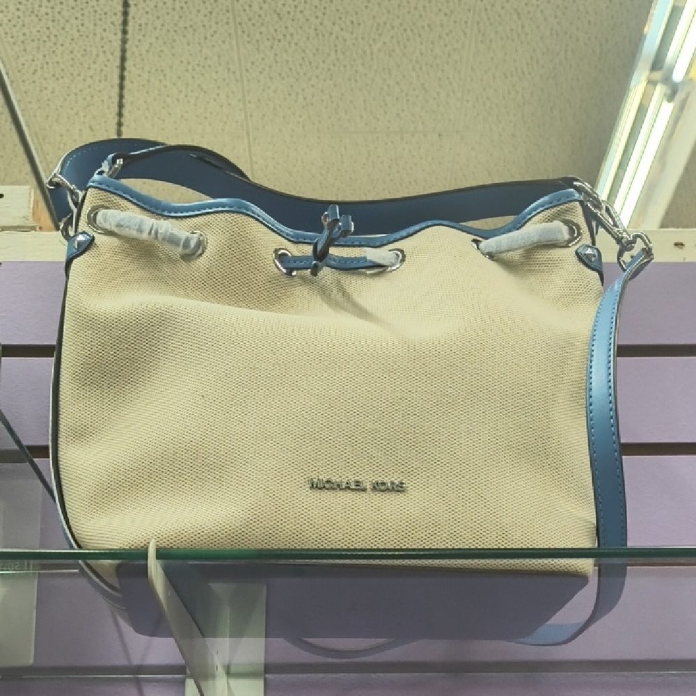 Michael Kors Beige and Blue Shoulder Bag